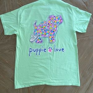 Adorable mint green Puppy Love T